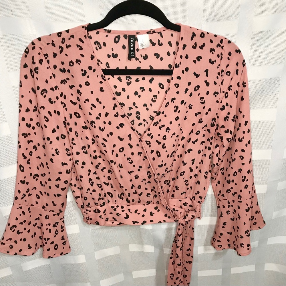 H&M pink cheetah blouse